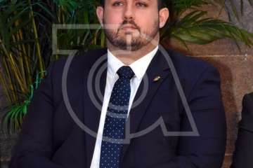  Telde con el empresario Grisaleña en la lectura del pregón de Santiago 2018 (Foto Antonio Alí)